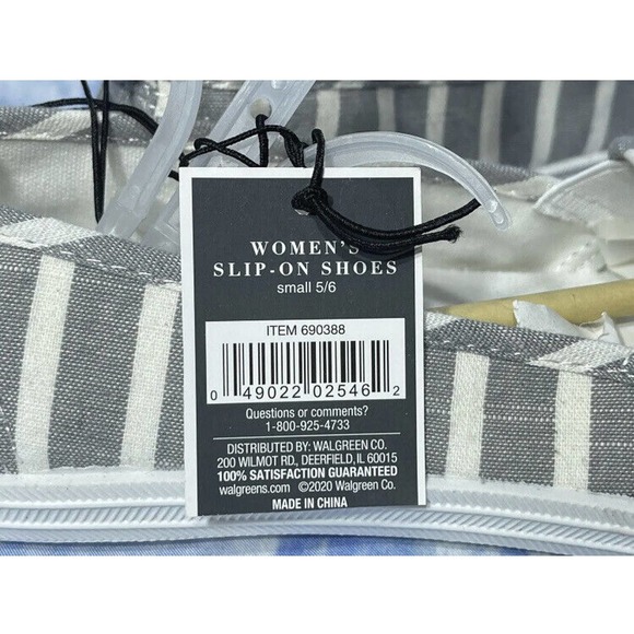 West Loop Women's Slip On Shoes Walking Shoes Size S 5/6 Memory Foam Grey White - Picture 6 of 6